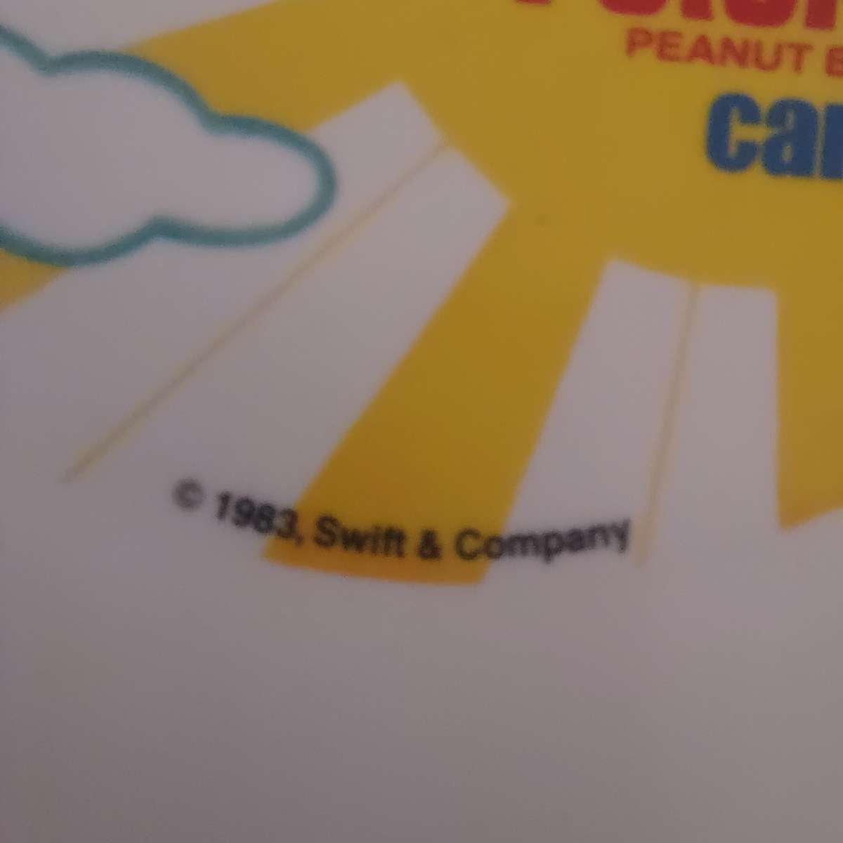 Peter  Pan Peanut Butter branded melamine plate like new 1983