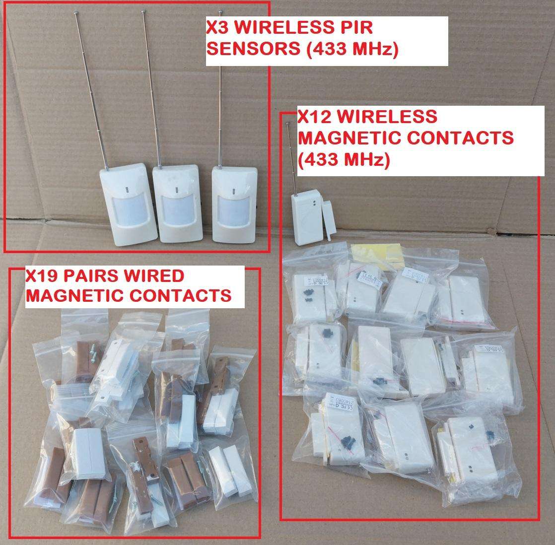 Home GSM alarm system with wireless sensors and wired switches