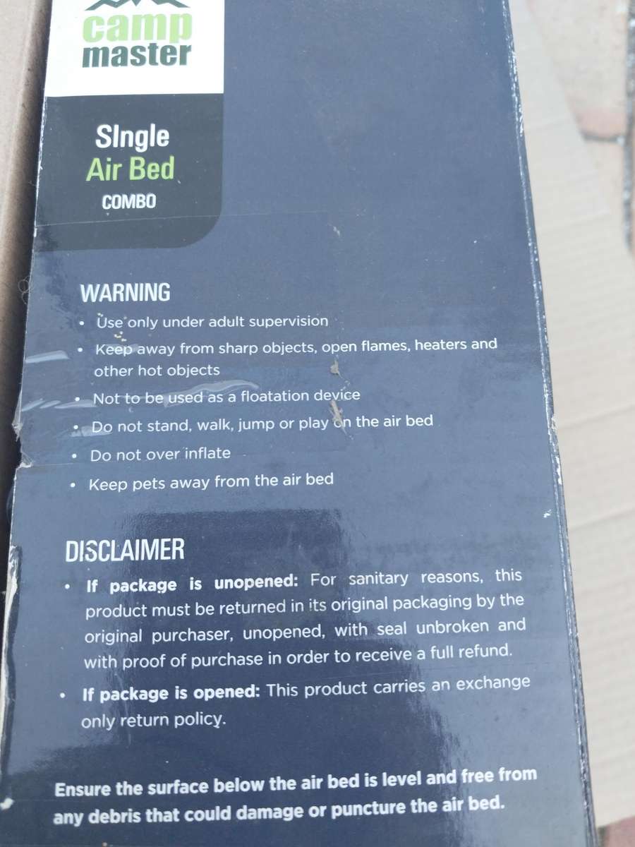 Camping Combo - 3 Portable Fishing Rods & Inflatable Air Bed