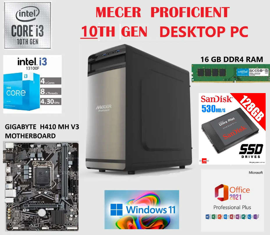 !! MECER | INTEL 10TH GEN i3 | 16 GB DDR4 | 128 GB SSD !!