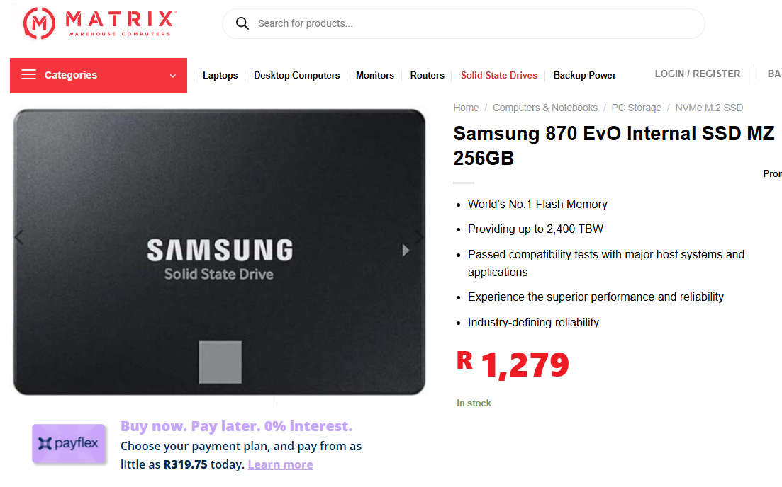 !! SAMSUNG EVO 250 GB SSD !!