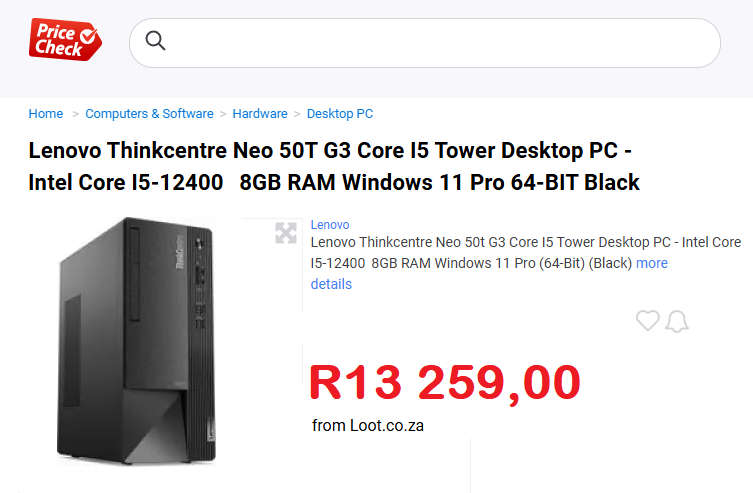 i5 12th GEN LENOVO THINKCENTRE NEO 50T G3
