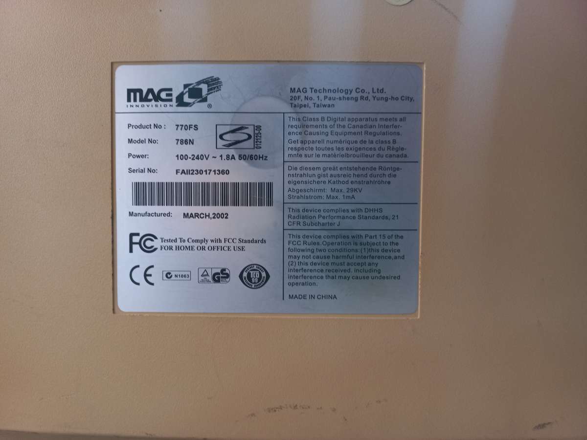 Mag 770FS 17" CRT Monitor