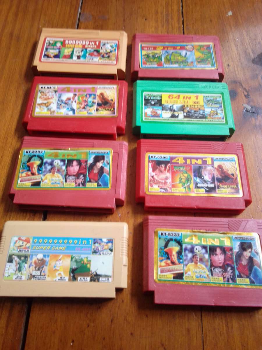 8 x Retro 8 bit TV Game Cartridges