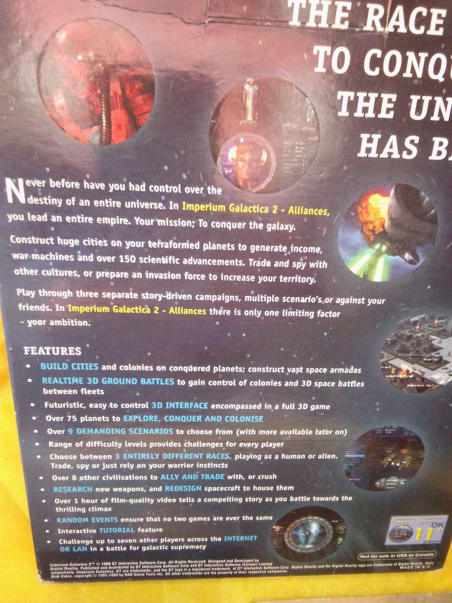 1998 IMPERIUM GALACTICA II ALLIANCES BIG BOX PC