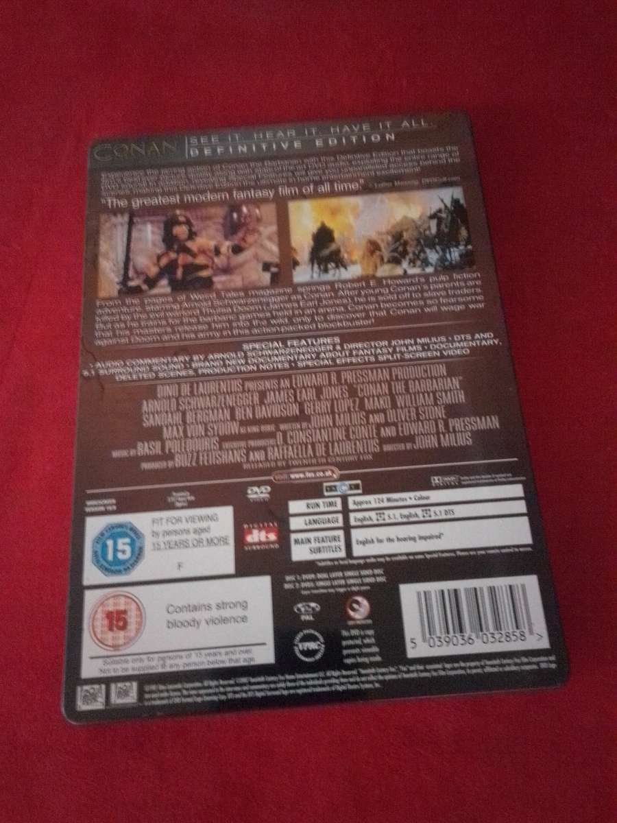 Steelbook DVD CONAN THE BARBARIAN 2 DISC DEFINITIVE EDITION