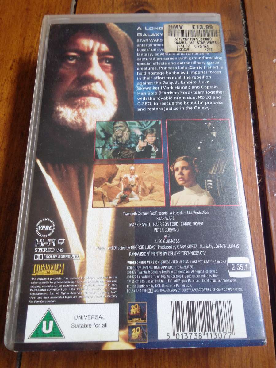 Star Wars Last Original Release VHS Cassette