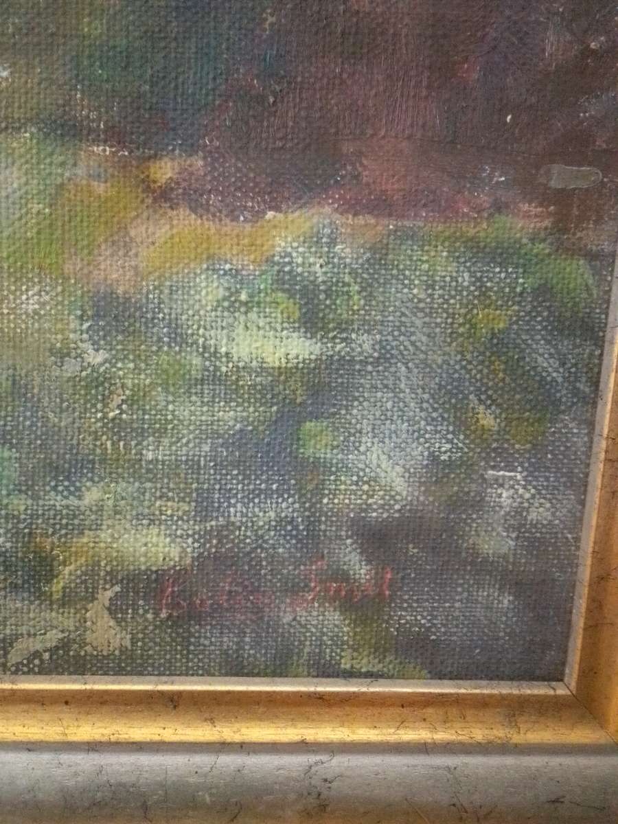 Beautiful Large Oil on Canvas 'Mountains & River' Signed Smit