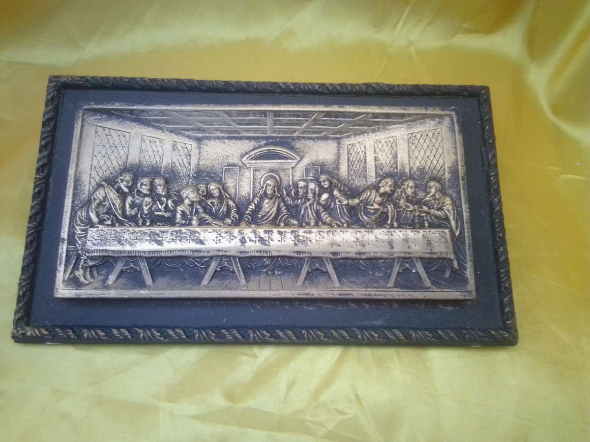 Old Plaster Plaque of The Last Supper