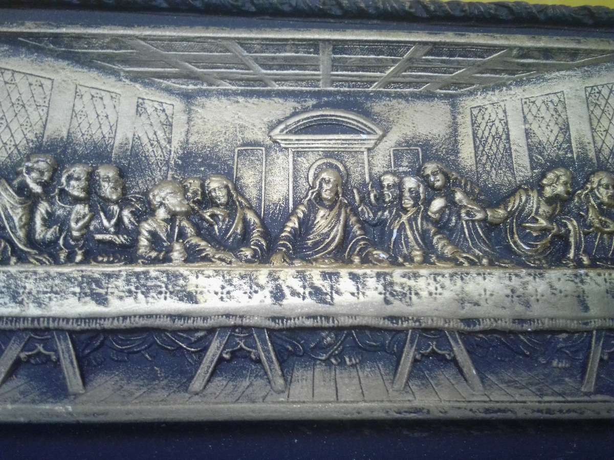Old Plaster Plaque of The Last Supper