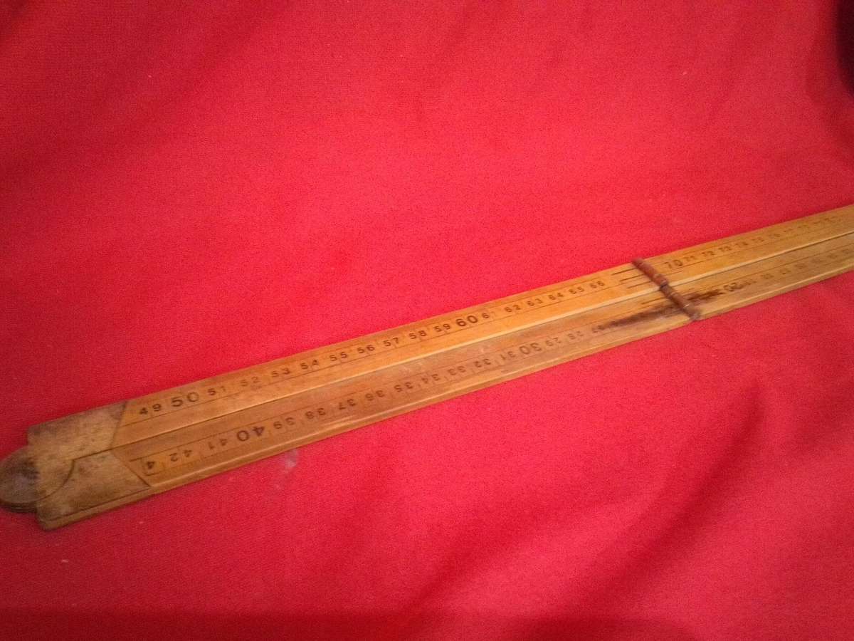 Vintage Wood & Brass Fold Up Ruler