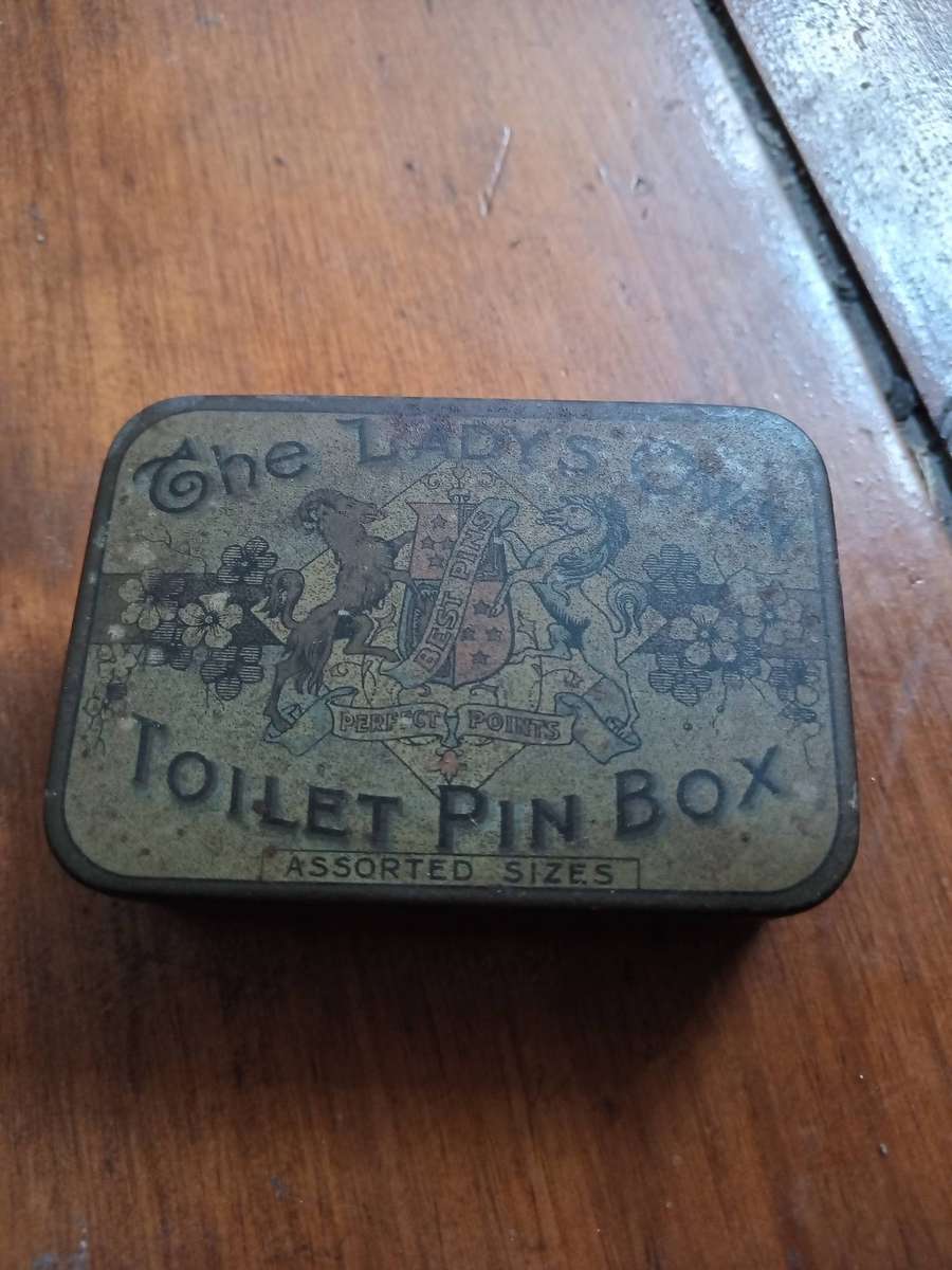 Vintage The Lady's Own Toilet Pin Box Tin