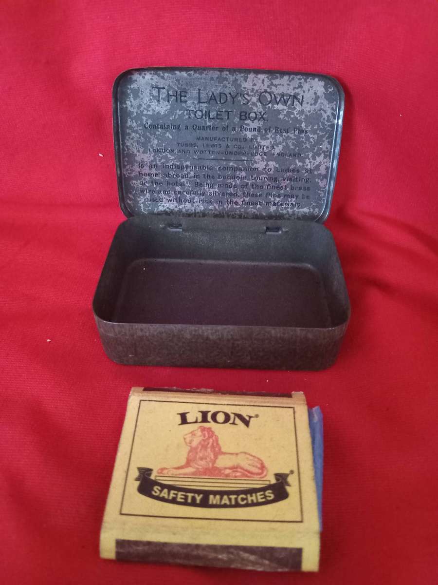 Vintage The Lady's Own Toilet Pin Box Tin