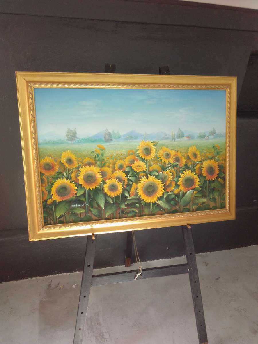 Famous 20th C- American Artist Charles Redmond Benolt 'Sunflowers' Signed