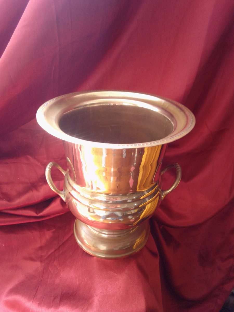 Large Edwardian Brass Wine Cooler