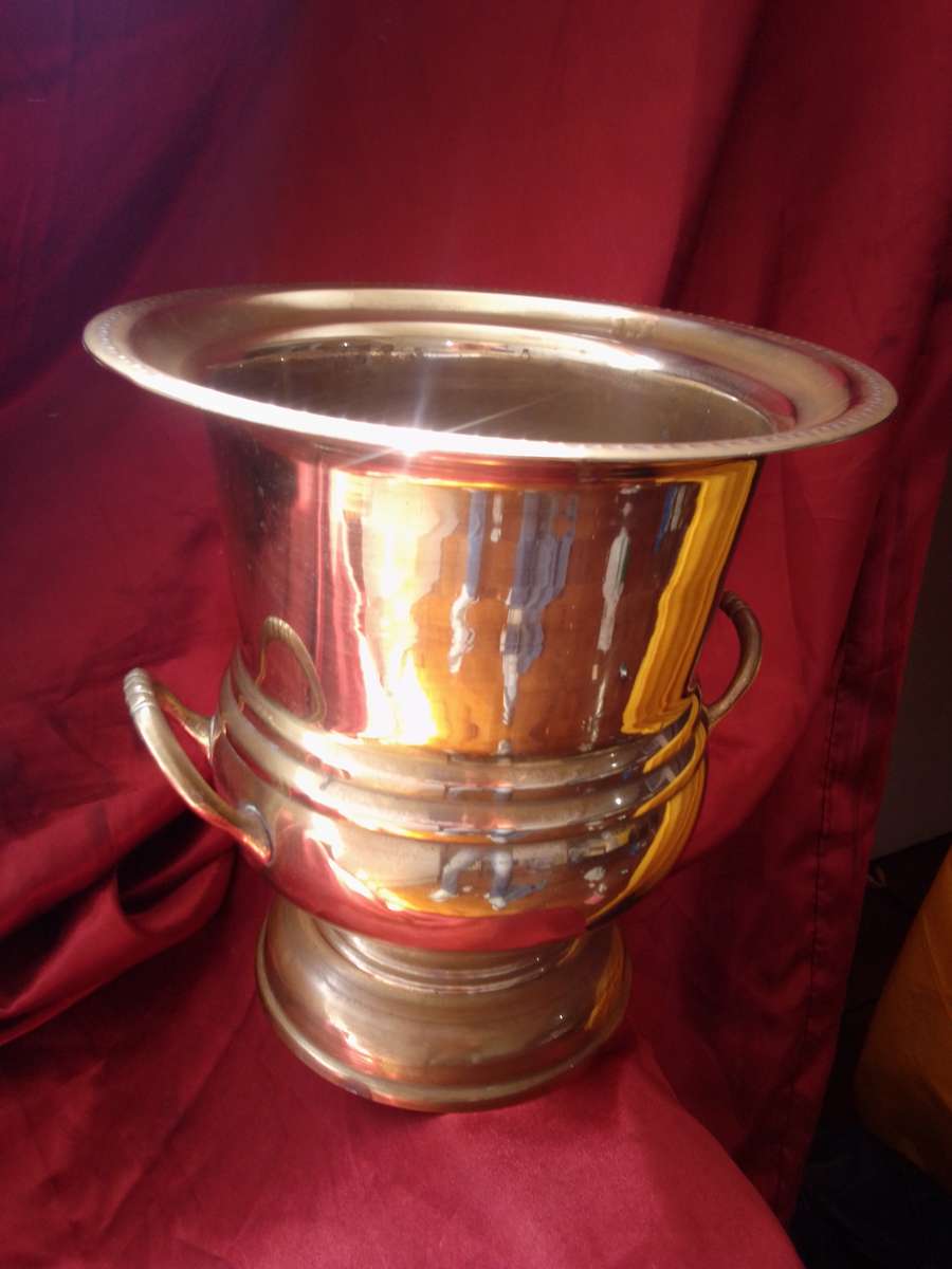 Large Edwardian Brass Wine Cooler