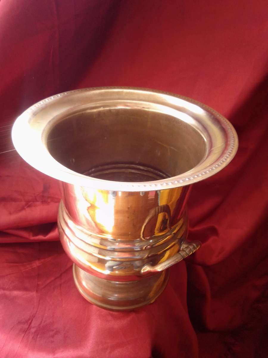 Large Edwardian Brass Wine Cooler