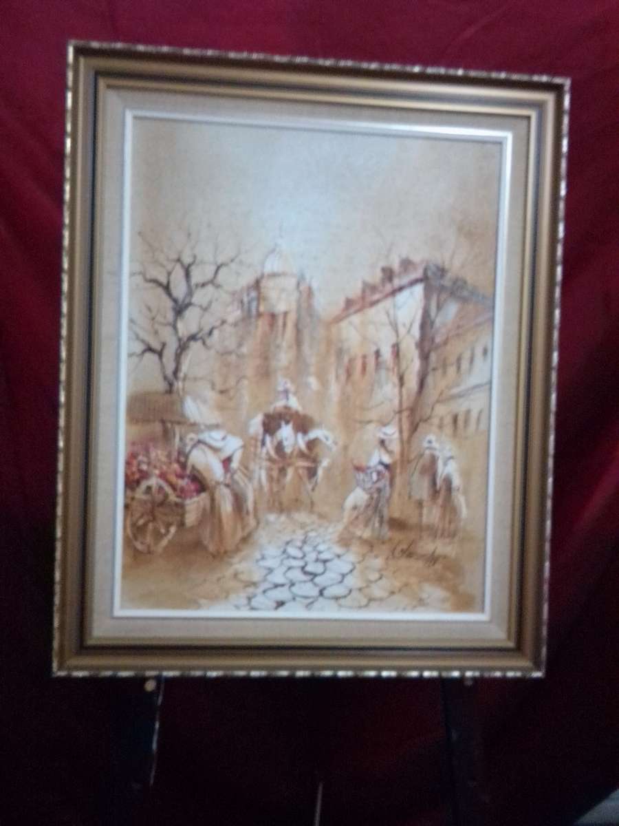 Internationally Acclaimed Artist Boris Chezar (1913 - 2008) Sand & Oil on Board - Signed