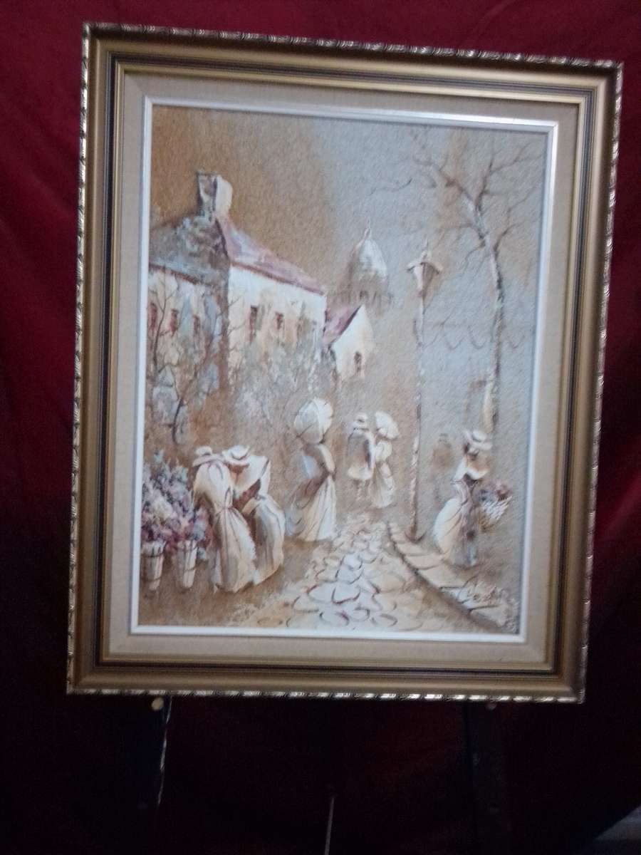 Internationally Acclaimed Artist Boris Chezar (1913 - 2008) Sand & Oil on Board - Signed