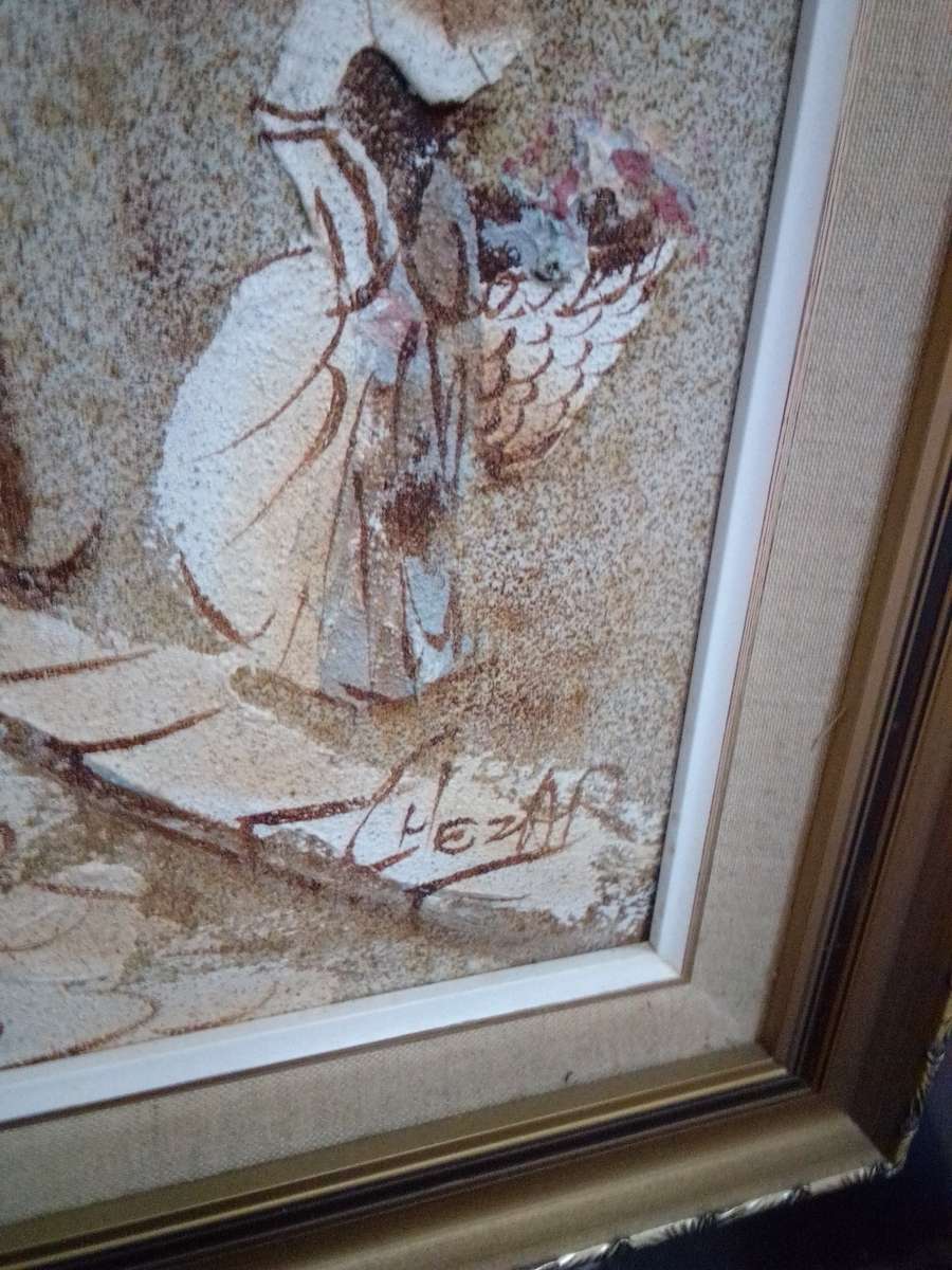 Internationally Acclaimed Artist Boris Chezar (1913 - 2008) Sand & Oil on Board - Signed