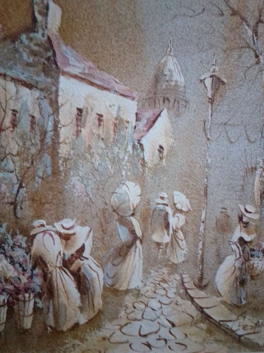 Internationally Acclaimed Artist Boris Chezar (1913 - 2008) Sand & Oil on Board - Signed