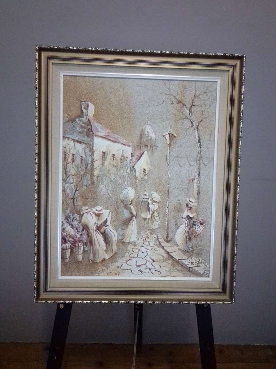 Internationally Acclaimed Artist Boris Chezar (1913 - 2008) Sand & Oil on Board - Signed