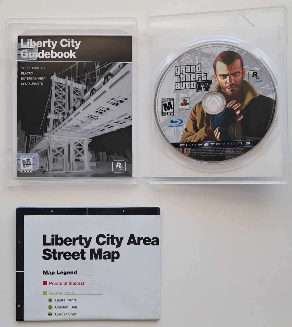 Grand Theft Auto IV for PS3 Complete Game + Map and Manual (Tested) - Great Condition!