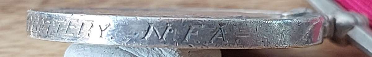 # Full Size 1907 Natal Rebellion Medal with 1906 Clasp to (DVR. J. Moore. B.Battery. N.F.A. ) #