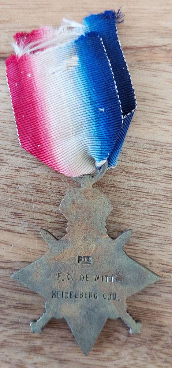 # 1914-15 Star to PTE F.C. De Witt, Heidelberg CDO #