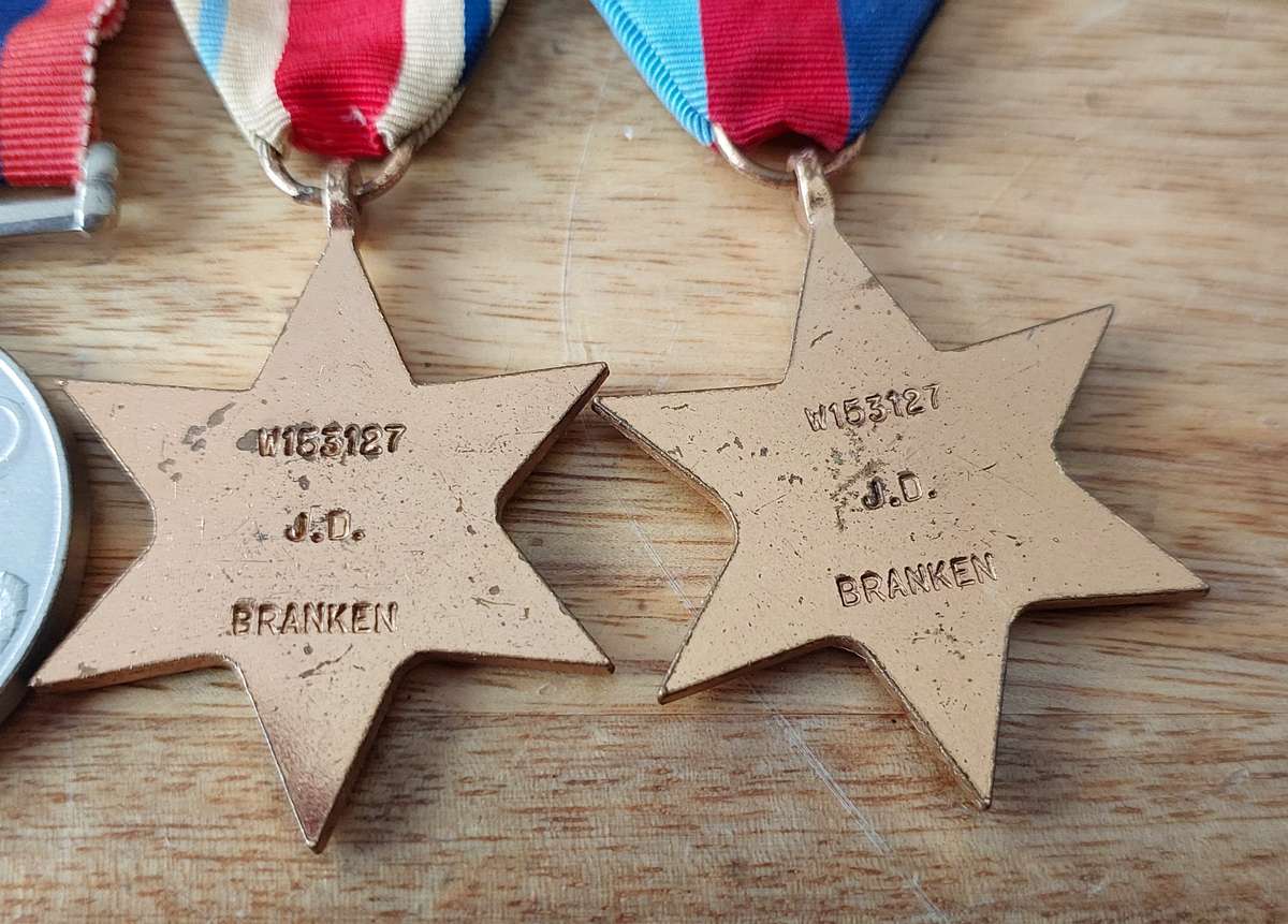 - Group of 4 x WW2 Medals to W153127 J.D. Branken -