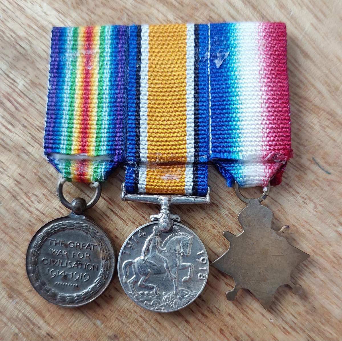 - Great War Miniature Trio with the Scarcer 1914 Star -