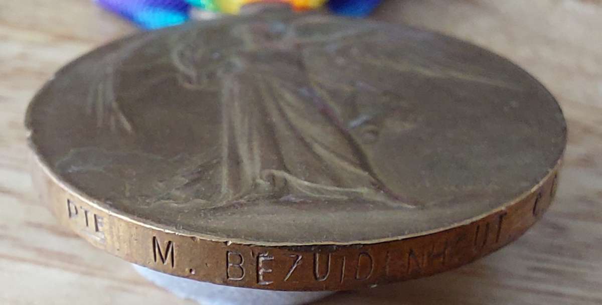 - Great War WWI Victory Medal to PTE M. Bezuidenhout C.C. -