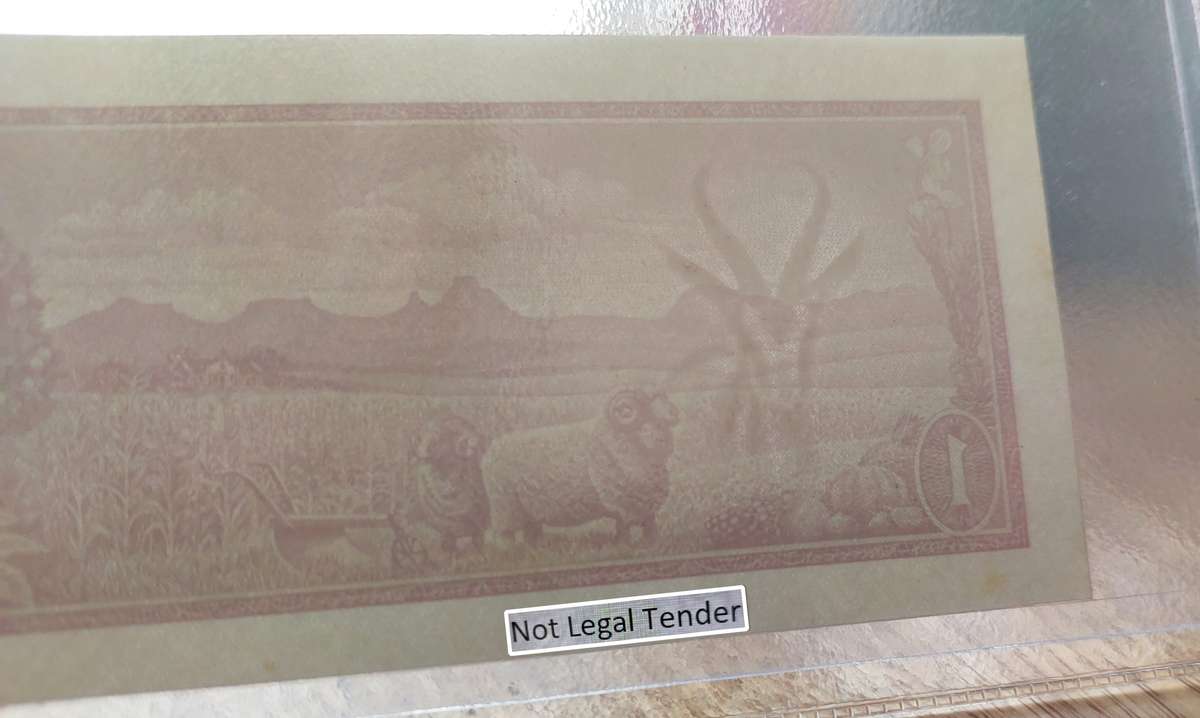 - Graded 1966-74 SA Progression Print R1 Printer Proof Note AU58 -