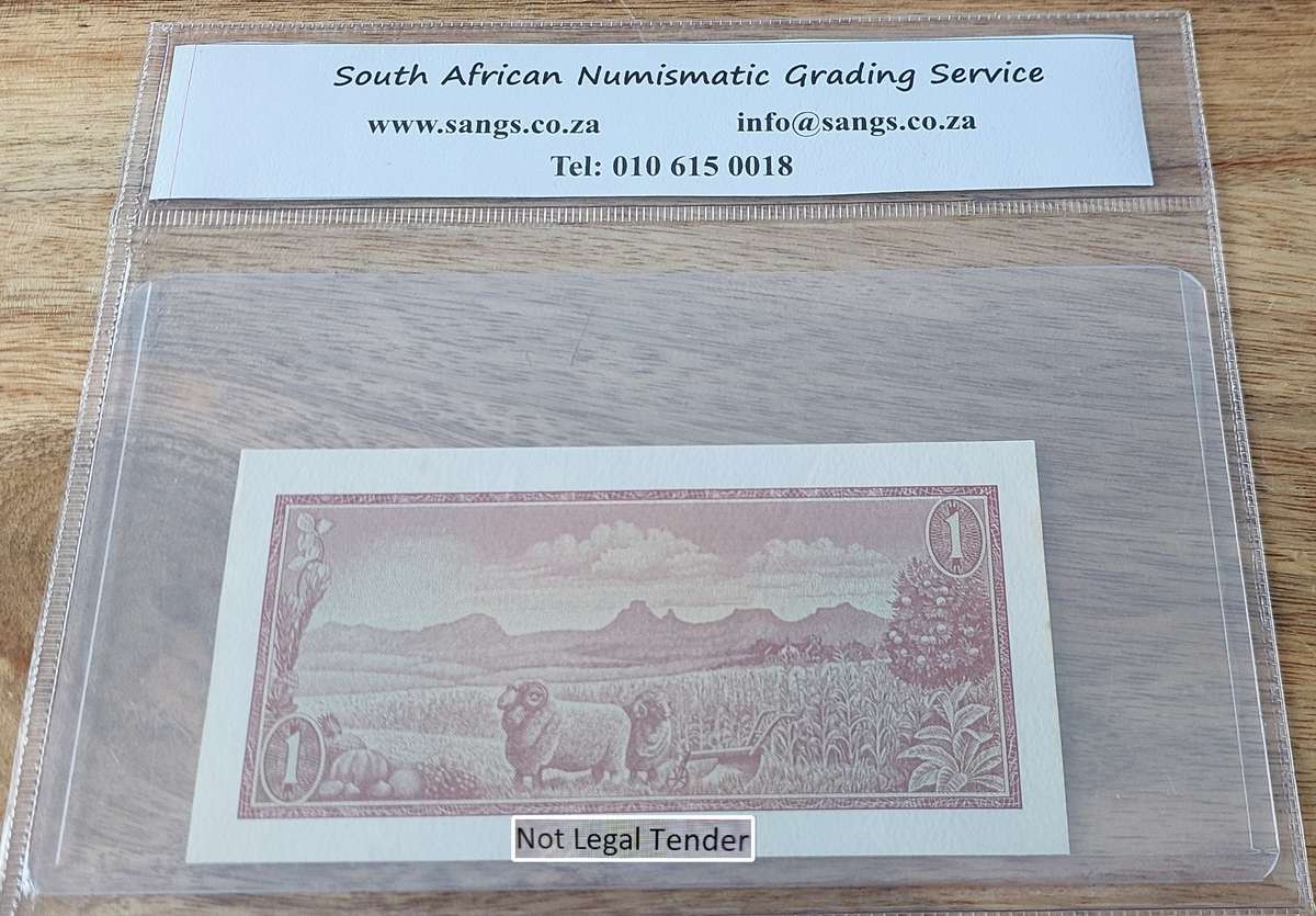 - Graded 1966-74 SA Progression Print R1 Printer Proof Note AU58 -