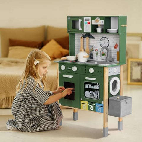 Wooden Kitchen Play Set (Green)