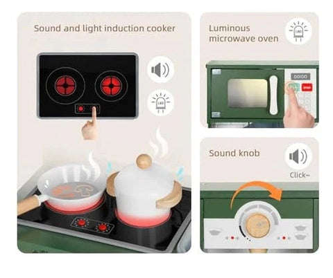 Wooden Kitchen Play Set (Green)