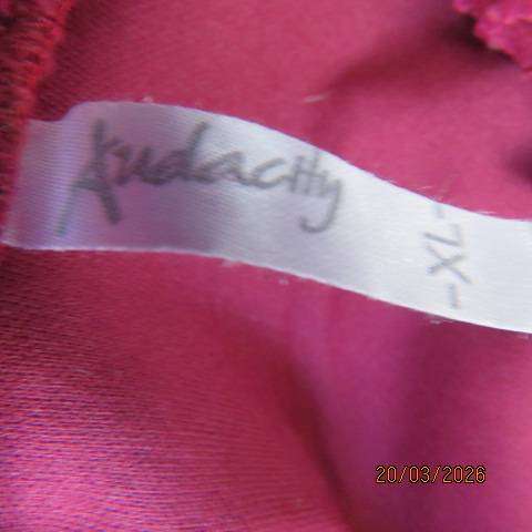 Audacity ruby red polyester lace knee-length slip-over dress size 34