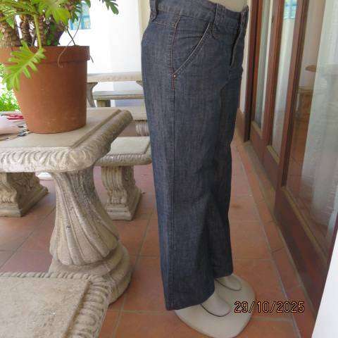RE flare leg regular fit denim jeans in blue polycotton. Size 34.