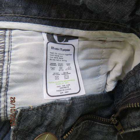 RE flare leg regular fit denim jeans in blue polycotton. Size 34.
