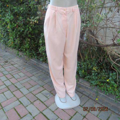 Woolworths light apricot polyester-viscose dress pants size 38 with pleated front and side pockets