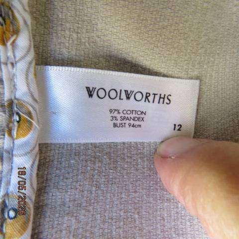 Woolworths beige corduroy long sleeve tailored jacket with 2 front pockets, size 36