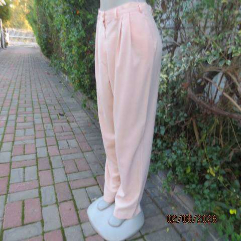 Woolworths light apricot polyester-viscose dress pants size 38 with pleated front and side pockets