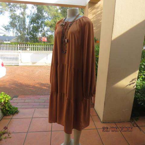 Tango viscose tiered wide long sleeve slip over dress size 46-48