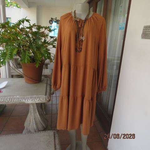 Tango viscose tiered wide long sleeve slip over dress size 46-48
