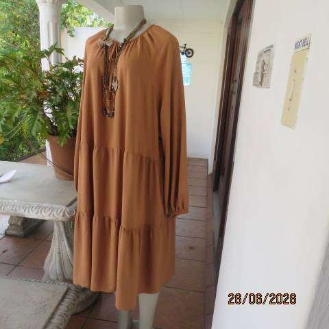 Tango viscose tiered wide long sleeve slip over dress size 46-48