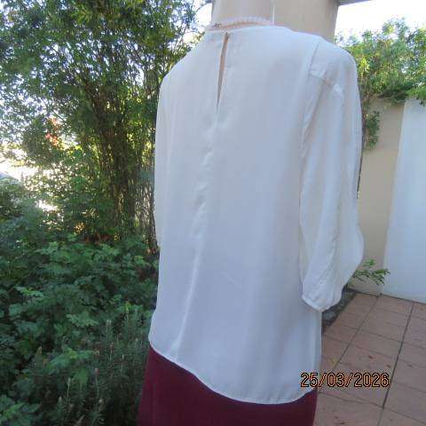 M&Co UK elegant white slip-over with unique sleeve design, size 38