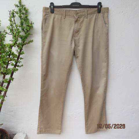 Oakridge beige chino men's tailored pants with back-side  pockets, size 38