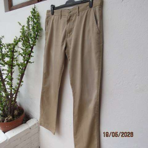 Oakridge beige chino men's tailored pants with back-side  pockets, size 38