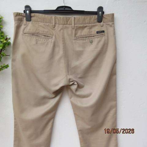 Oakridge beige chino men's tailored pants with back-side  pockets, size 38