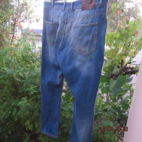 K Star 7 original blue denim jeans in polycotton stretch, tapered legs, size 40